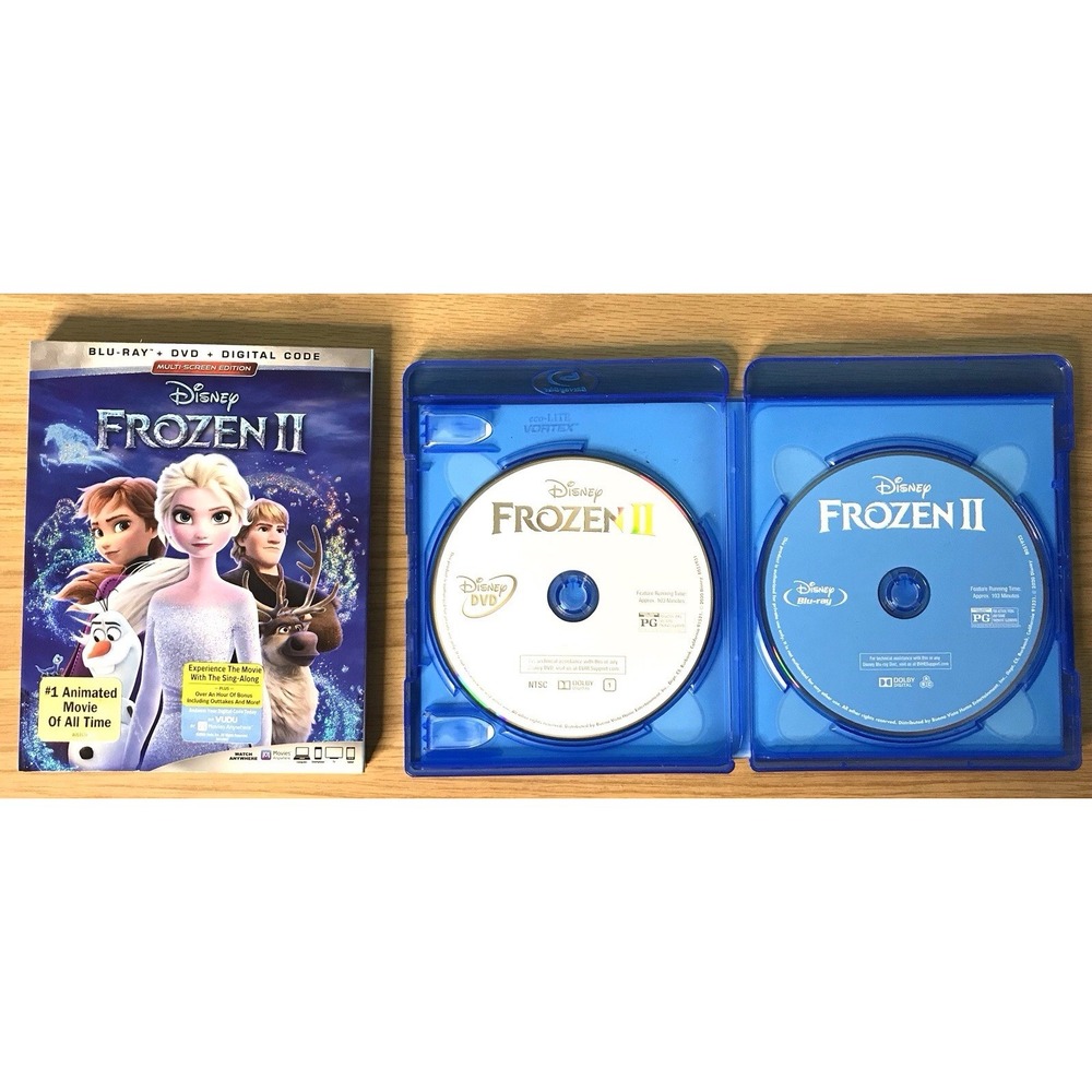 Disney FROZEN II Blu-ray DVD Sing-Along + 1 hr Bonus Material 2Disc